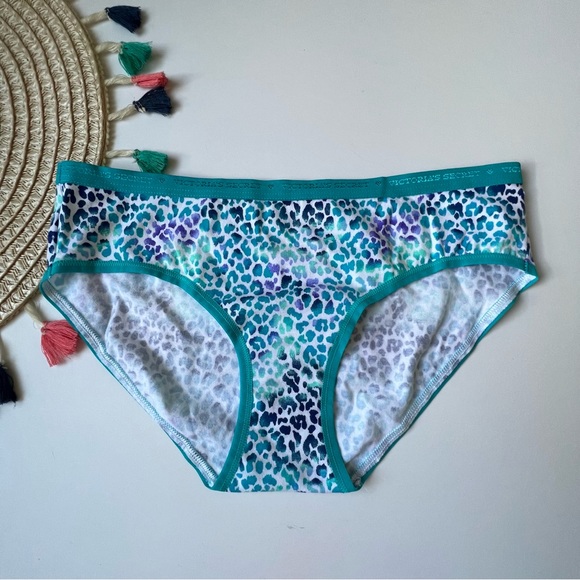 Victoria's Secret VTG Cotton Hiphugger Panty Blue Leopard Small NEW - Picture 4 of 4